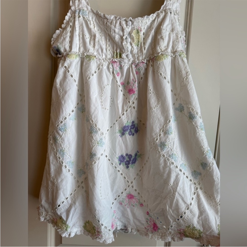 For Love Lemons Andrea Whimsical Eyelets Embroidered Mini Dress size medium - Picture 5 of 8